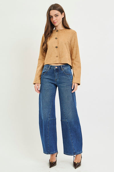 Plus Slouchy Barrel Twisted Seam Detail Jeans