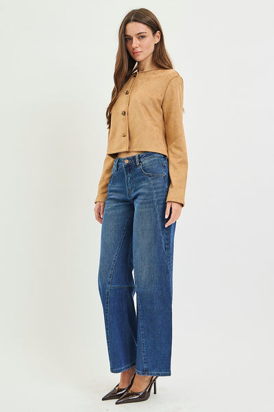 Plus Slouchy Barrel Twisted Seam Detail Jeans