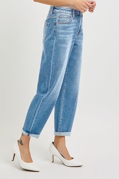 High Rise Crop Mild Barrel Jeans