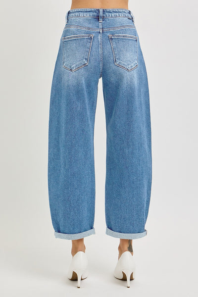 High Rise Crop Mild Barrel Jeans