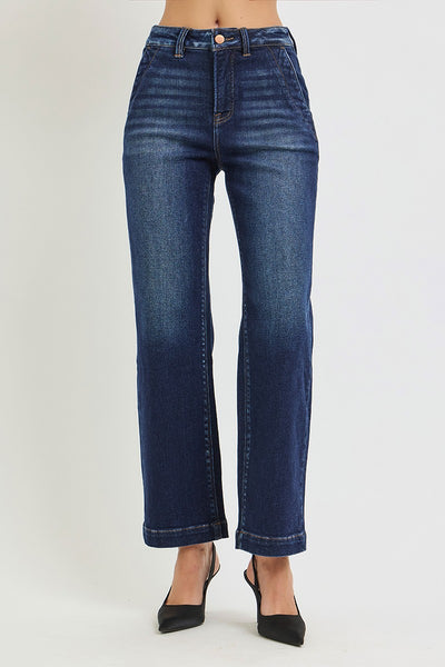 Tummy Control High Rise Ankle Straight Jeans