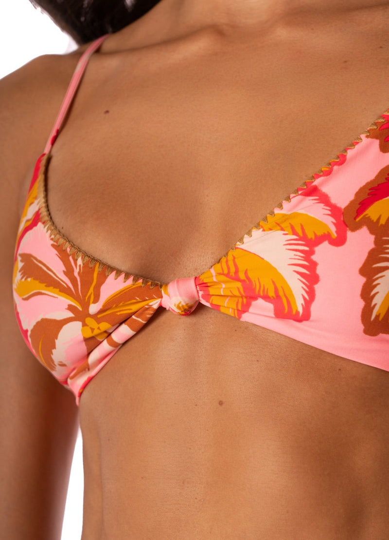 Pink Palms Sahara Fixed Triangle Bikini Top