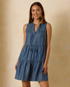 CHAMBRAY SLEEVELESS DRESS