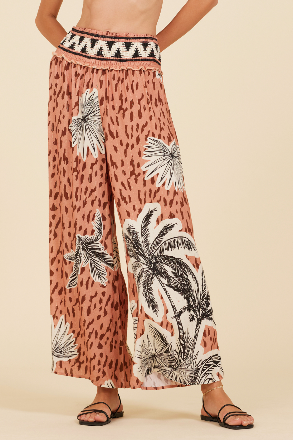 OVERSIZED PALM BOARDER PRINT PANTS
