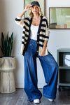 Stripe Mix Oversize Cardigan