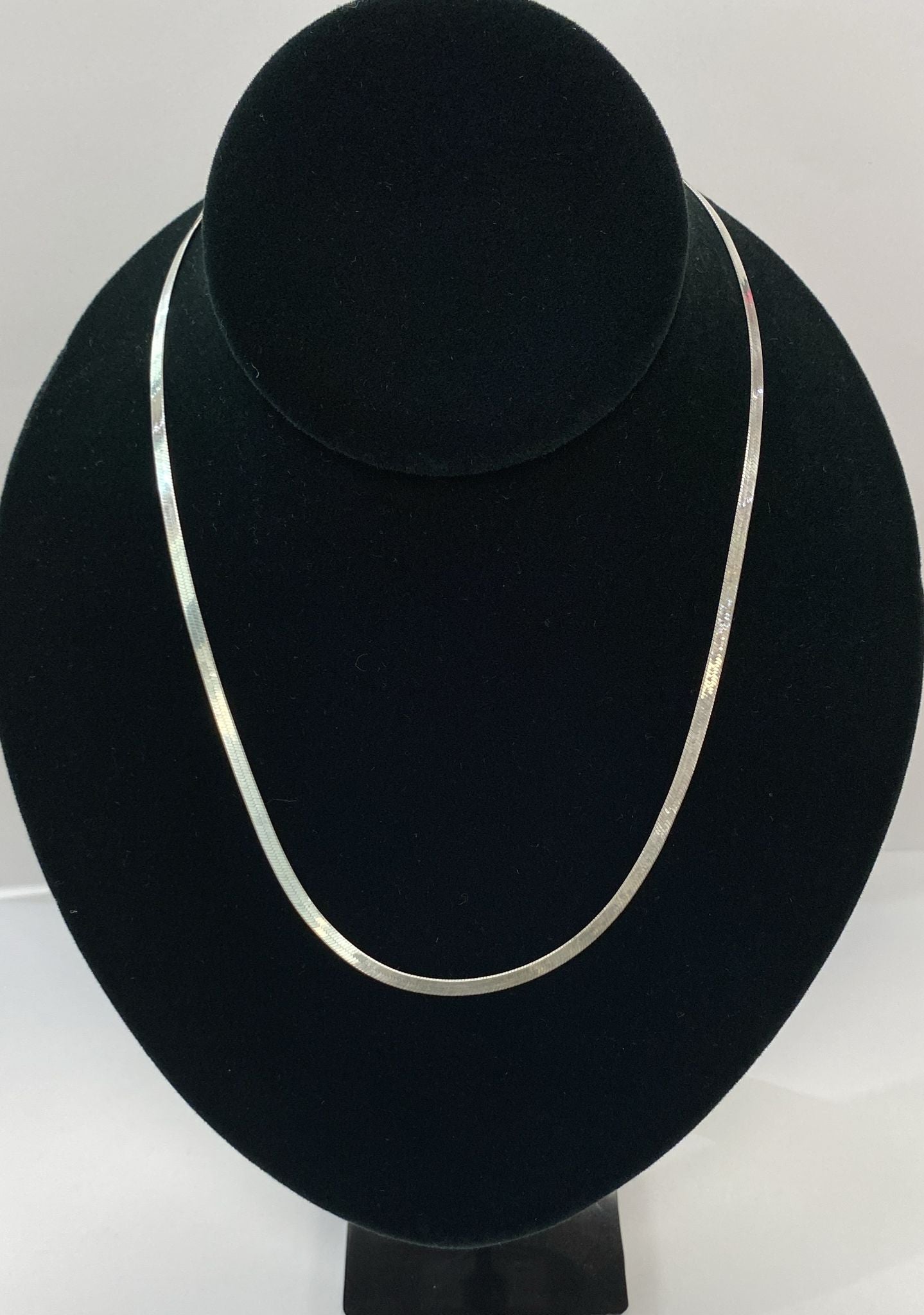 Sterling Silver Large Herringbone Necklace