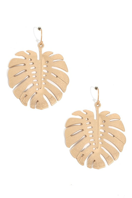 Monstera Leaf Patterned Earrings