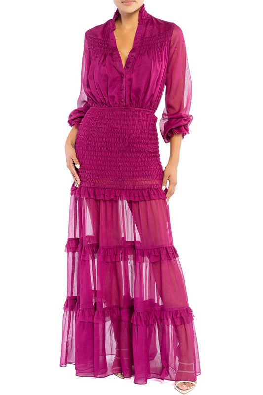 Pinktuck Scrunch Maxi Dress