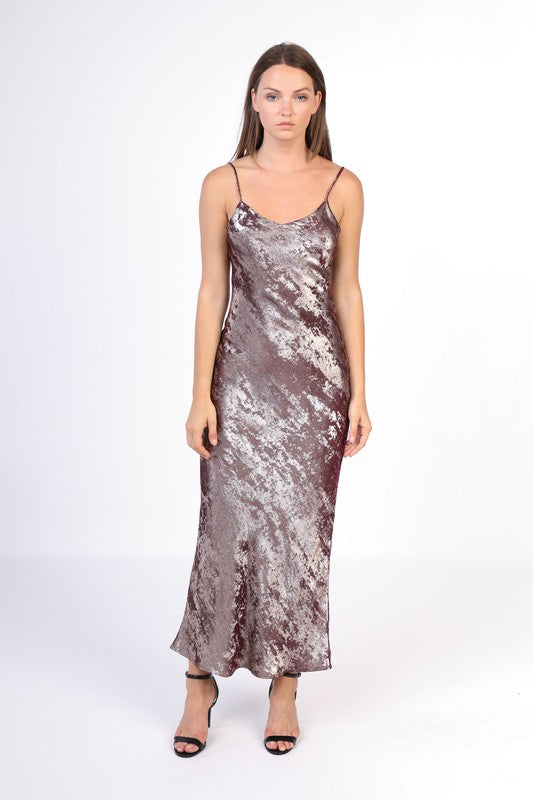 metallic velvet dress Velvet Metallic Foil Dress