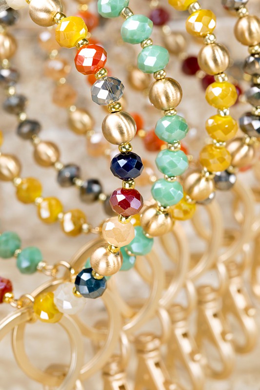 Satin Metal Key Ring Bracelet