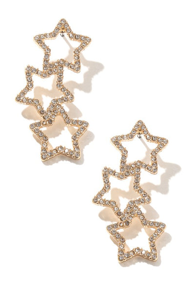 Studded Star Dangle Earrings