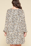 Leopard Printed Knit Babydoll Dress