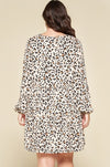 Leopard Printed Knit Babydoll Dress