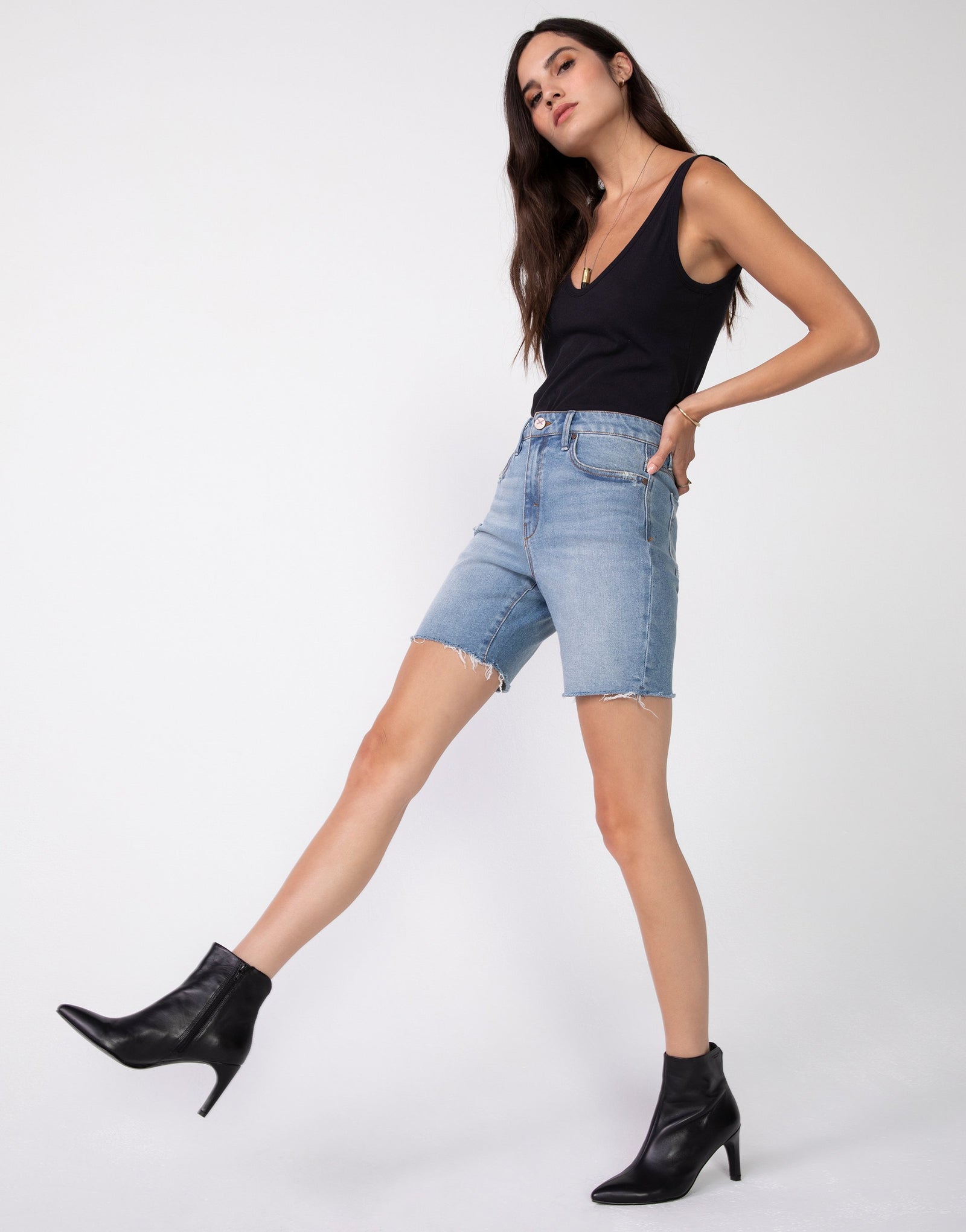 Tessa High Waist Denim Shorts