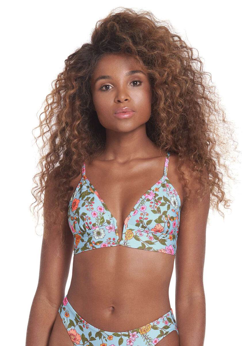 Maaji Windflower Stories Parade Long Line Triangle Bikini Top