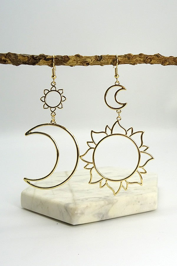 Sun & Moon Drop Earrings