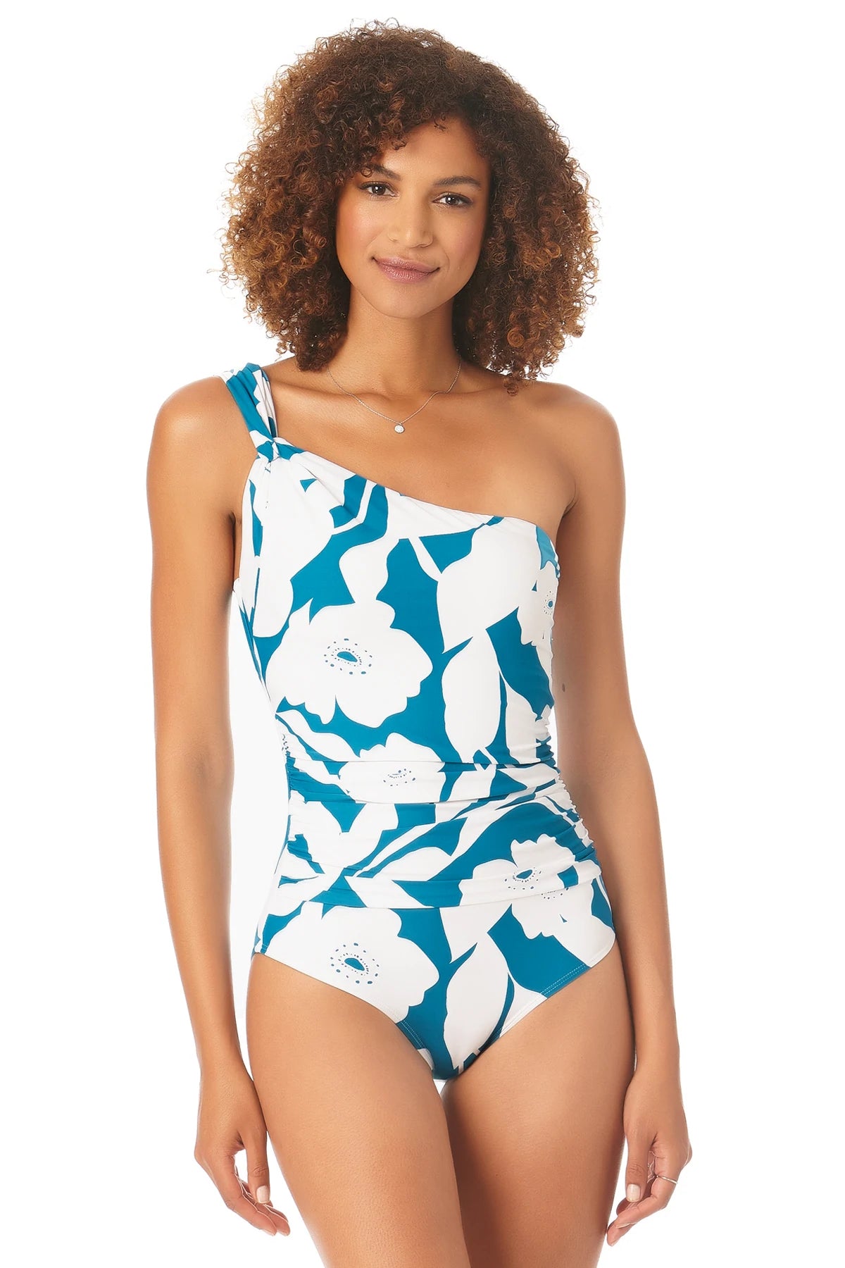 Off the Shoulder Twist One Piece Swimsuit