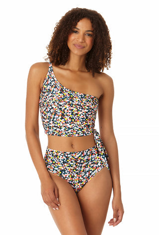 Women's One Shoulder Side Tie Bikini Top