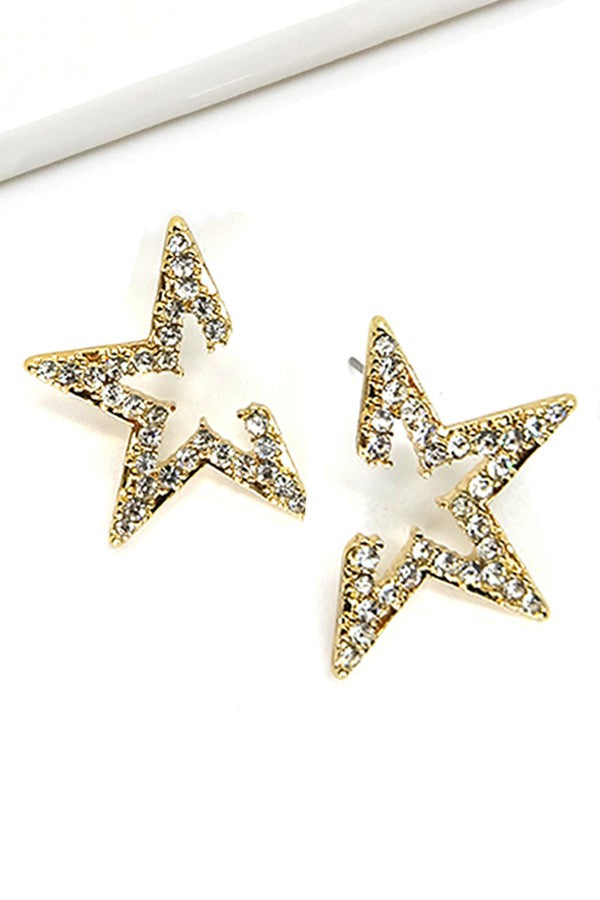 STAR PAVE STUD EARRING