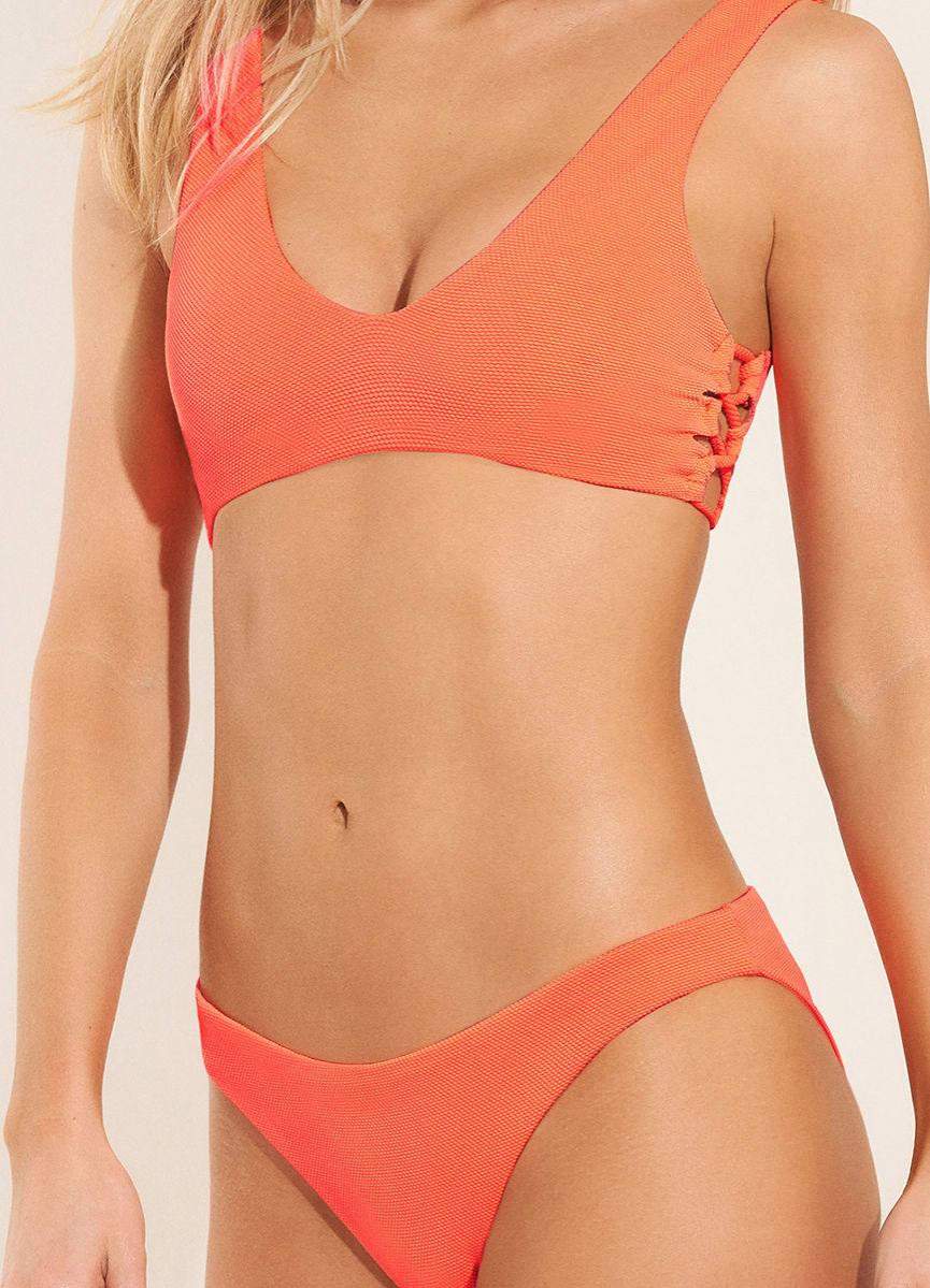 Maaji Orange Poppy Town Sporty Bralette Bikini Top