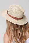 Panama Hat with Faux Leather Band Accent