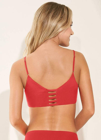 Maaji Red Camellia Praia Sporty Bralette Bikini Top