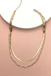 DOUBLE SNAKE & LINK CHAIN NECKLACE