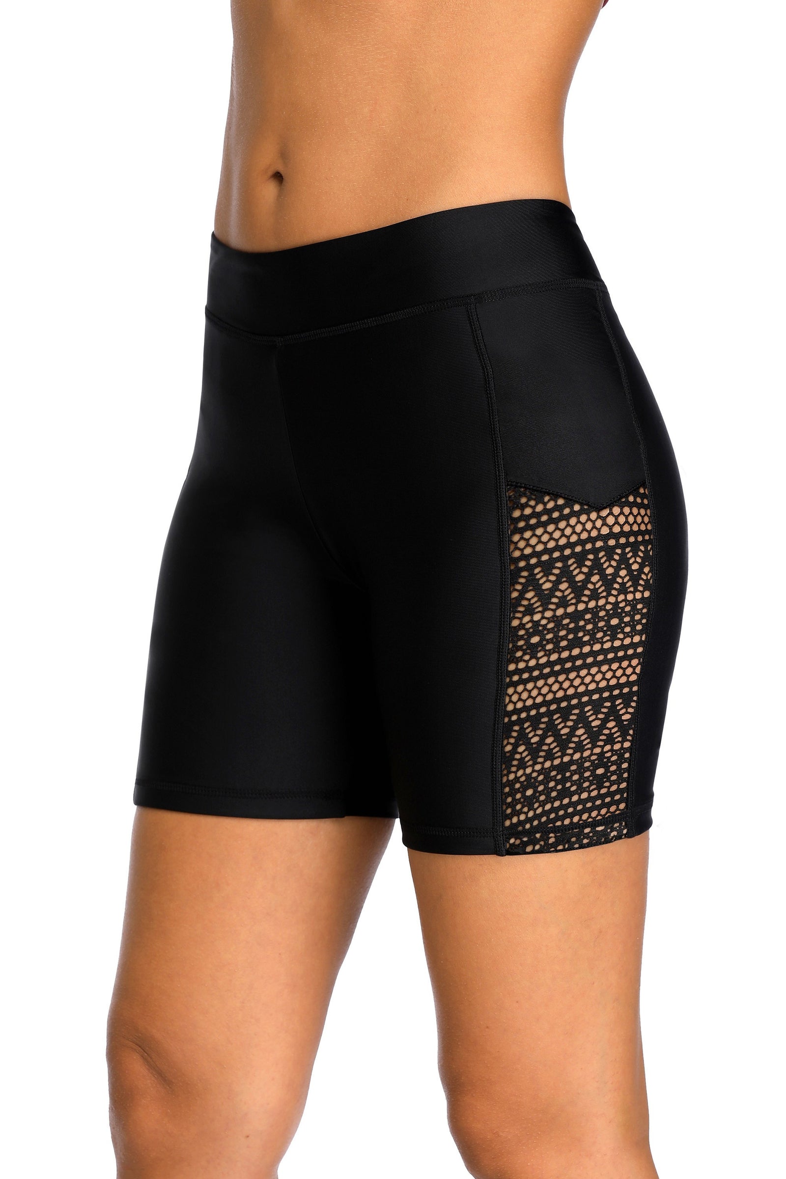 Women Mesh Crochet Bikini Bottom Swim Shorts