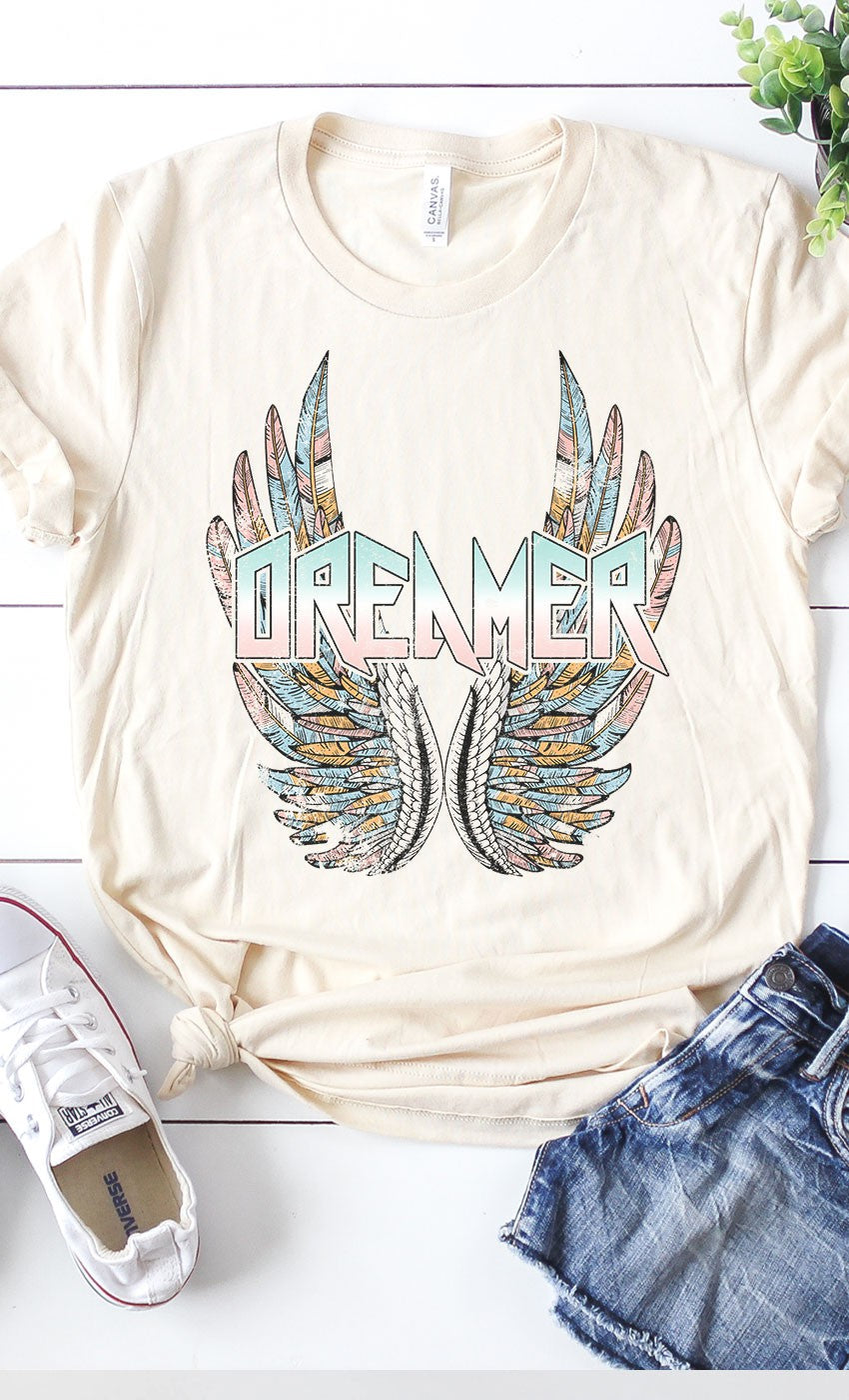 Dreamer with wings graphic tee