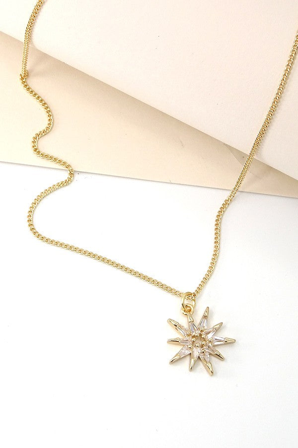 STARBURST RHINE PENDANT NECKLACE