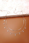 DELICATE DOUBLE LAYER STAR DROP NECKLACE