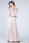 Pale Pink Striped Maxi Dress