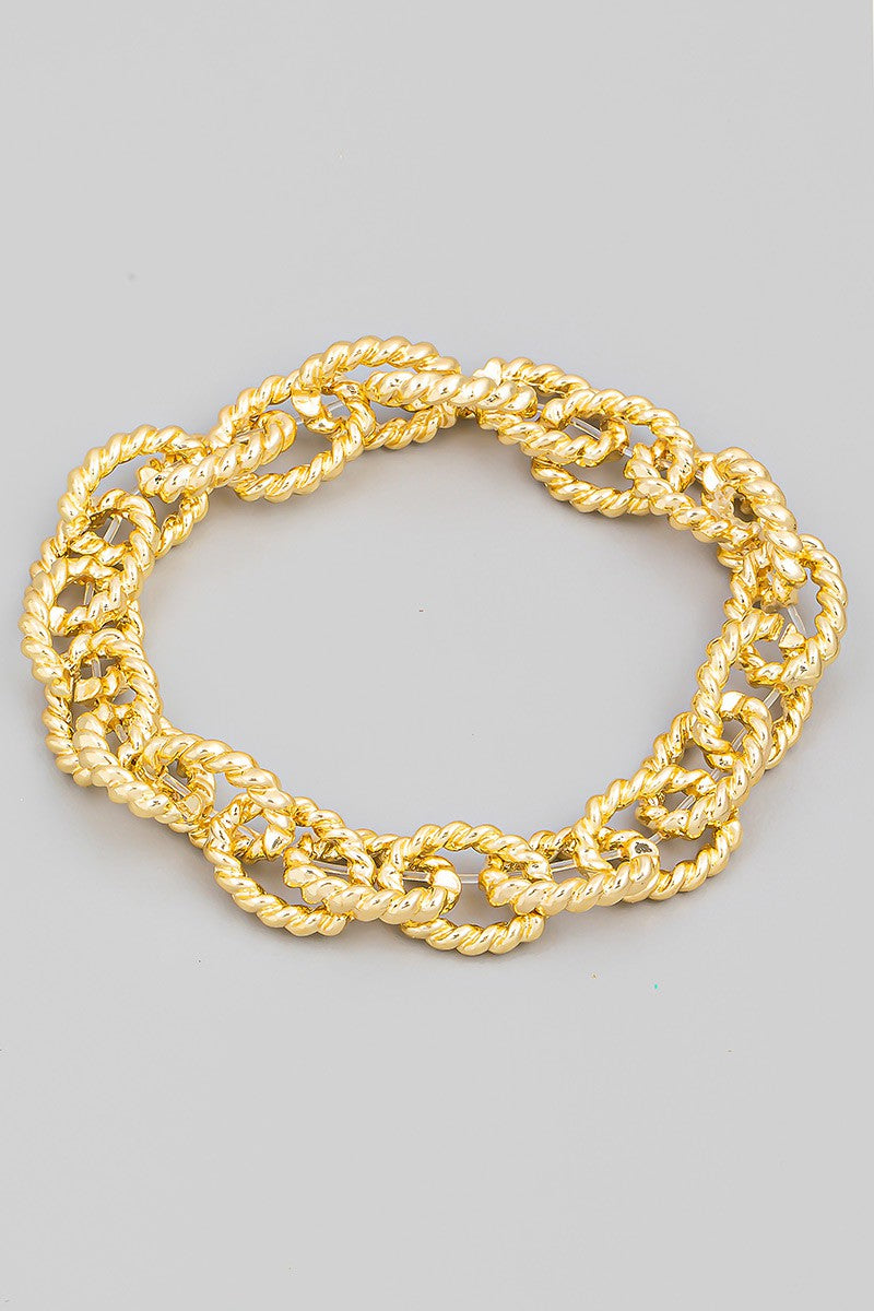 Twist Chain Link Stretch Bracelet
