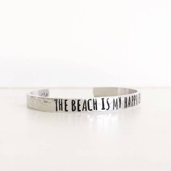 The Beach Is My Happy Place Bracelet Cuff