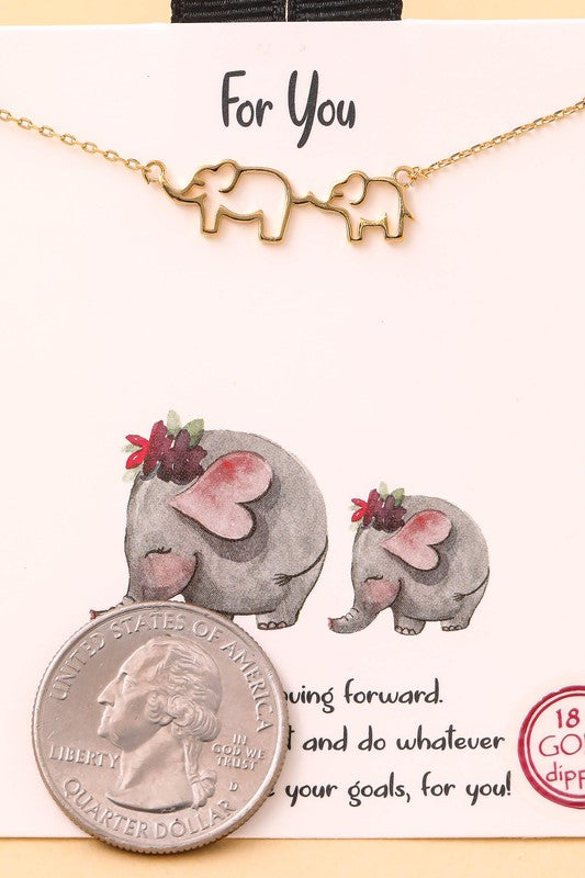 Dainty Baby Elephant Pendant Necklace