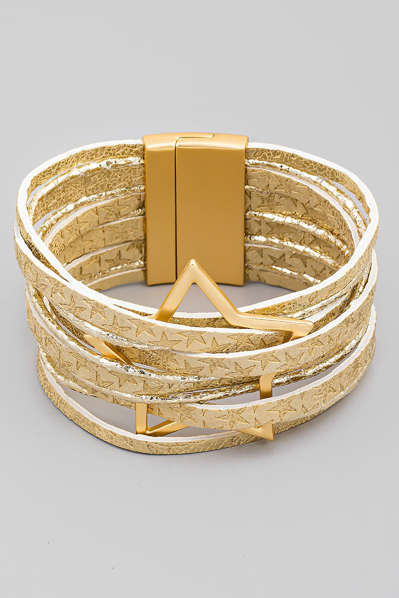 Thin Multi Strand Star Magnetic Bracelet