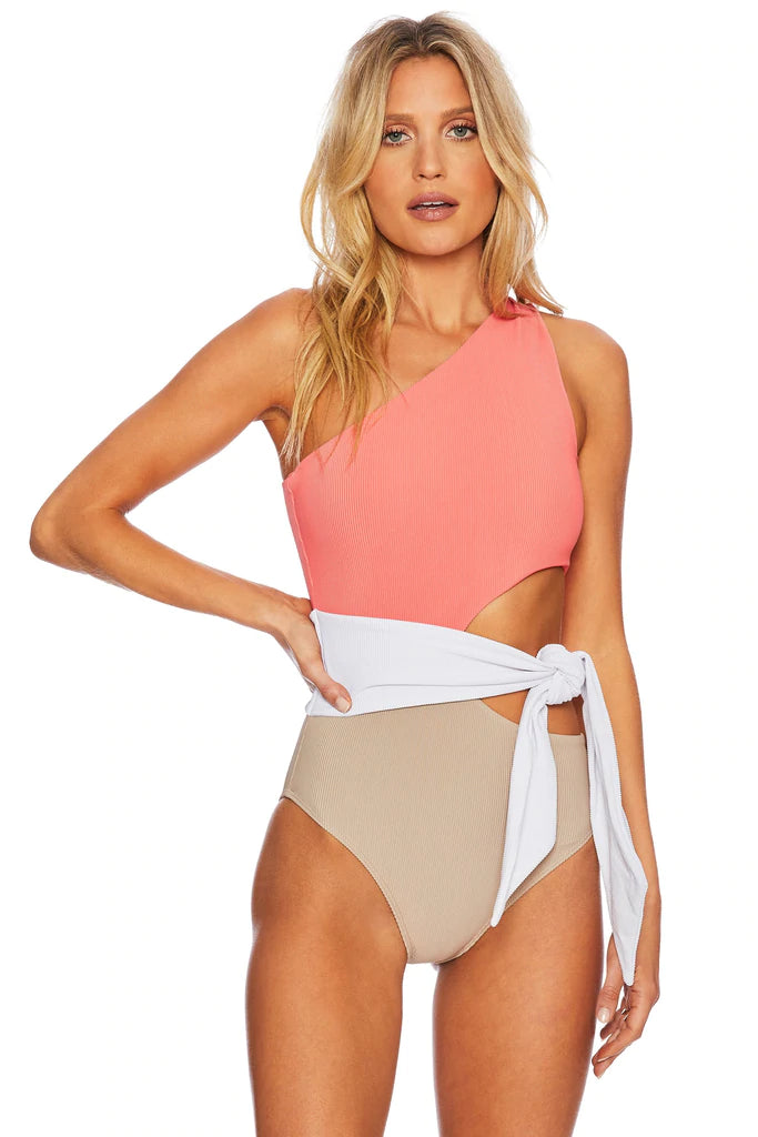CARLIE ONE PIECE CORAL COLORBLOCK