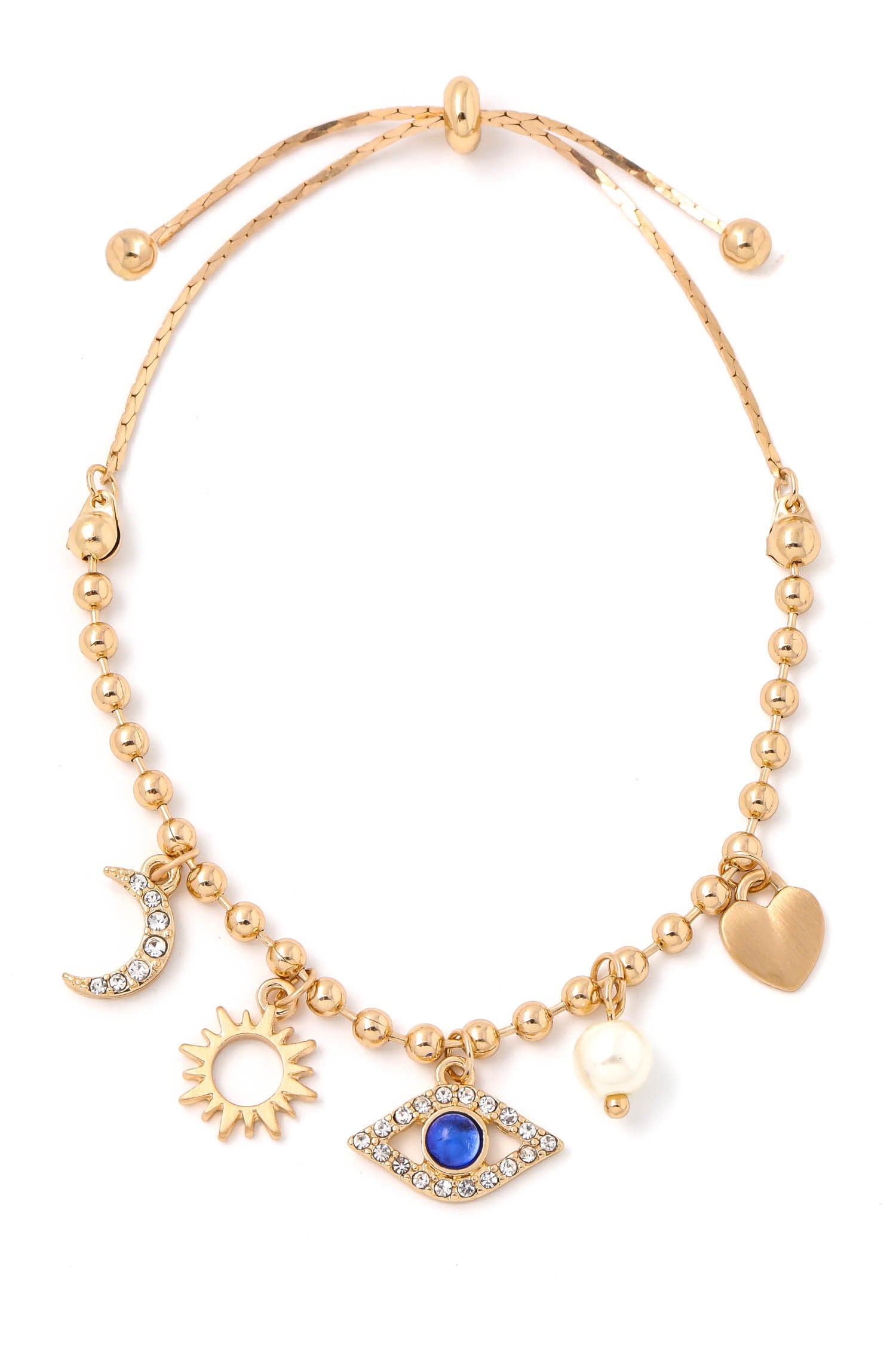 Evil Eye Charm Adjustable Bracelet