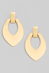 Metallic Oval Drop Earrings