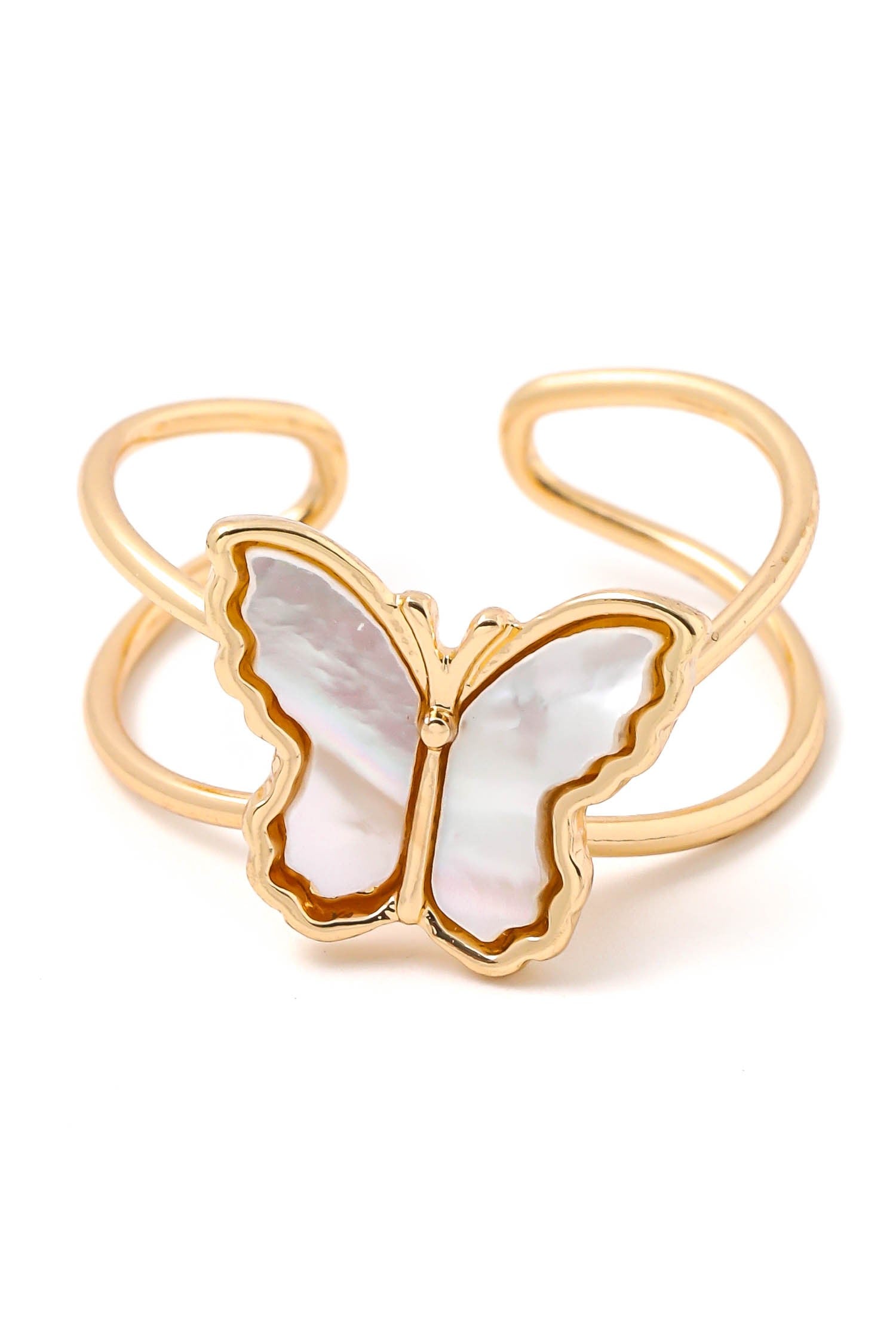 Double Band Butterfly Open Ring