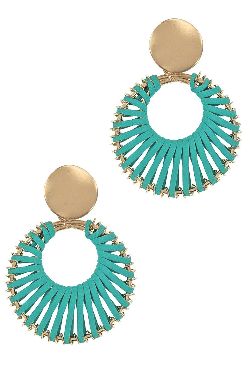 Aquamarine Handmade Threaded Earrings