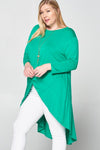 Plus Jersey High Low Knot Top