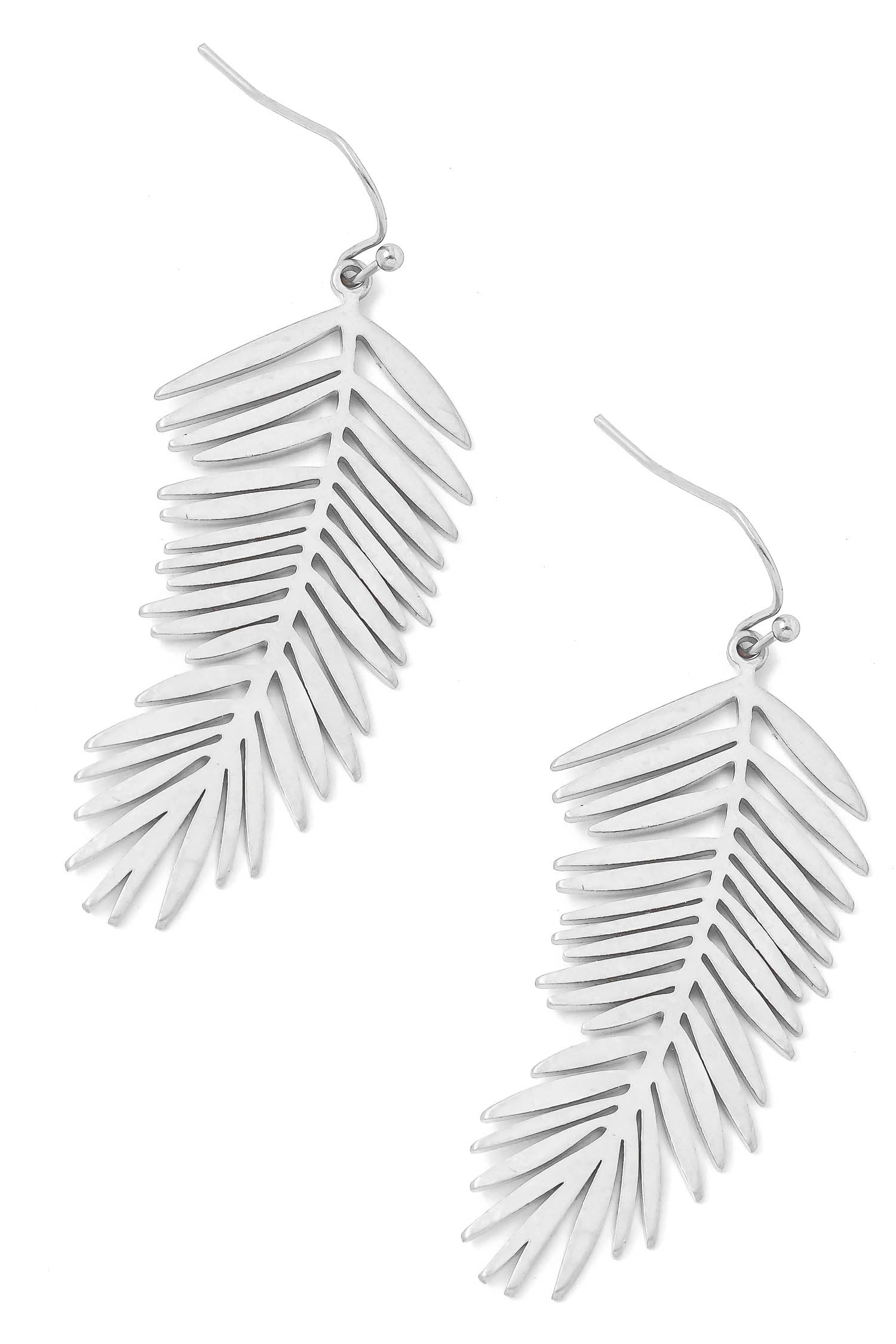 Metallic Leaf Dangle Hook Earrings