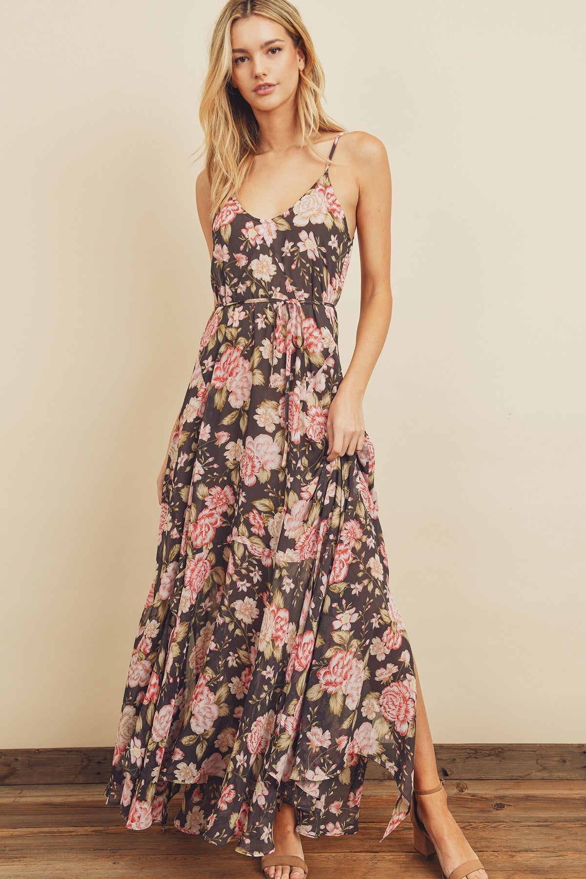 Floral Flared Maxi Dress