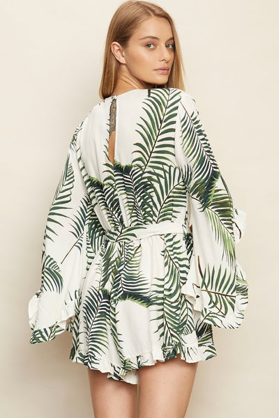 Tropical Palm Print Romper