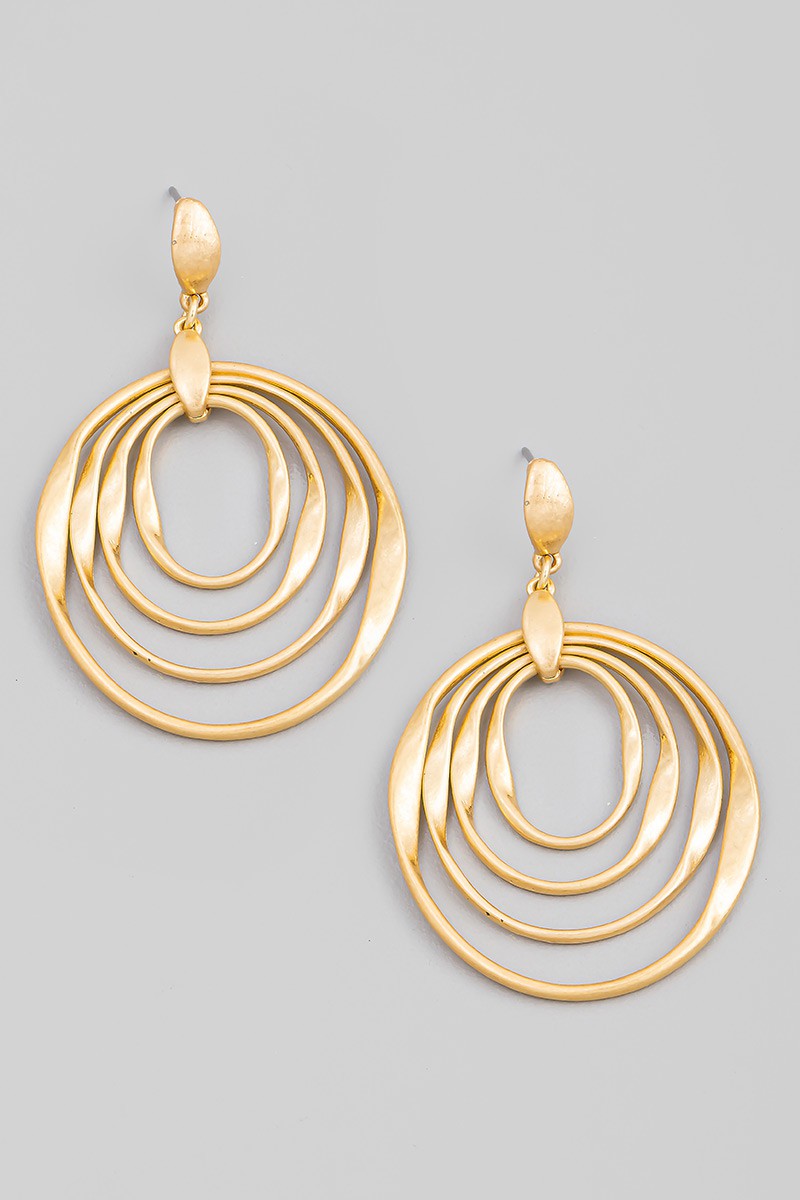 Layered Circle Dangle Drop Earrings