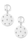 Crystal Round Coin Drop Earrings
