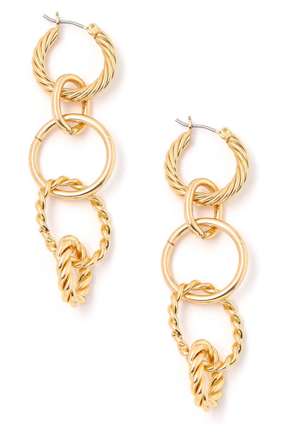 Assorted Chain Ring Dangle Earrings