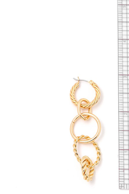 Assorted Chain Ring Dangle Earrings