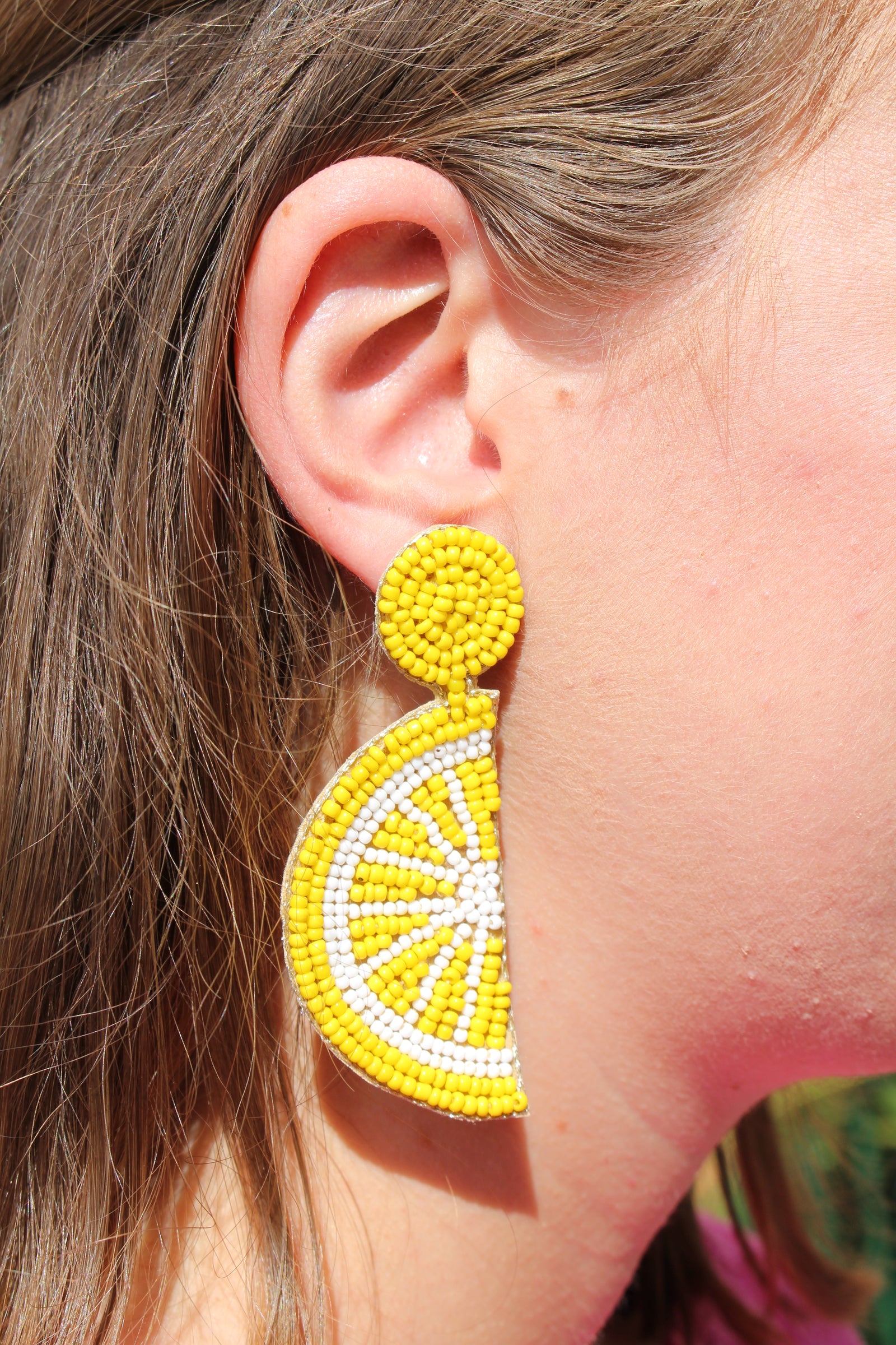 Beaded Lemon Earrings